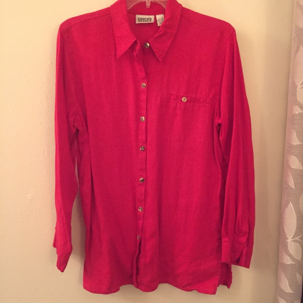 Chico’s Design linen button down shirt